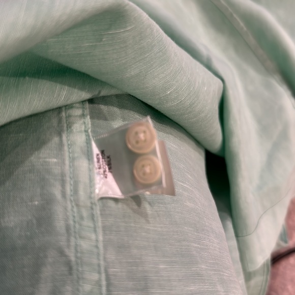 PETER MILLAR LIGHT GREEN LINEN SILK AND COTTON MENS SHIRT - Picture 11 of 13